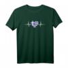 Griechische Flagge Herzschlag T-Shirt - Perfektes Geschenk für Griechenland Fans und Freunde