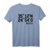 Kreta Koordinaten Griechenland Urlaub Reise T-Shirt – Perfektes Geschenk für Kreta-Liebhaber und Griechenland-Reisende