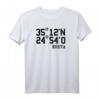 Kreta Koordinaten Griechenland Urlaub Reise T-Shirt – Perfektes Geschenk für Kreta-Liebhaber und Griechenland-Reisende