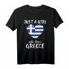 Just A Girl Who Loves Greece T-Shirt - Lustiges Geschenk für Griechenland-Fans, Reiseliebhaber und Fußballenthusiasten, perfekt für Geburtstage & Weihnachten