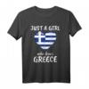 Just A Girl Who Loves Greece T-Shirt - Lustiges Geschenk für Griechenland-Fans, Reiseliebhaber und Fußballenthusiasten, perfekt für Geburtstage & Weihnachten