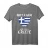 Just A Girl Who Loves Greece T-Shirt - Lustiges Geschenk für Griechenland-Fans, Reiseliebhaber und Fußballenthusiasten, perfekt für Geburtstage & Weihnachten