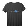 Griechenland Herz Grieche Herzschlag EKG Puls T-Shirt - Perfekt für Griechen, Touristen & als Souvenir für Reisen nach Athen, Kreta, Rhodos & Mykonos