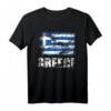 Griechenland Flagge T-Shirt | Vintage Grunge Athen Flag-Tee Geschenk für Urlaub, Flag Day & Fan