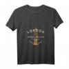 Damen London T-Shirt mit Big Ben, Piccadilly Circus & Union Jack - Vintage Großbritannien Design mit V-Ausschnitt