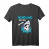 Kinder 4. Geburtstag Junge Weißer Hai Geburtstagsshirt - Lustiges Geburtstagsoutfit zum 4. Geburtstag und Kinderparty-Geschenk