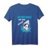 Kinder 4. Geburtstag Junge Weißer Hai Geburtstagsshirt - Lustiges Geburtstagsoutfit zum 4. Geburtstag und Kinderparty-Geschenk