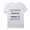 Hamburg Skyline mit Koordinaten T-Shirt – Für Nordlichter, Hamburg Fans & Touristen, Sehenswürdigkeiten & Hafenstadt-Design