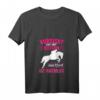 Damen Vorsicht vor der Reiterin - Das Pferd ist harmlos T-Shirt mit V-Ausschnitt, lustiges Pferde Motiv als Geschenk für Reiterinnen
