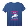 Damen Vorsicht vor der Reiterin - Das Pferd ist harmlos T-Shirt mit V-Ausschnitt, lustiges Pferde Motiv als Geschenk für Reiterinnen