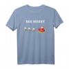 Bee Merry Weihnachten Weihnachtsmann Bienen Schlitten Imker T-Shirt – Lustiges Geschenk für Imker, Bienenliebhaber und die Festtage