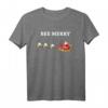 Bee Merry Weihnachten Weihnachtsmann Bienen Schlitten Imker T-Shirt – Lustiges Geschenk für Imker, Bienenliebhaber und die Festtage