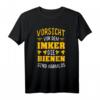 Lustiges Imker T-Shirt 'Vorsicht vor dem Imker, die Bienen sind harmlos' – Geschenkidee für Bienenliebhaber, Hobby-Imker & Imkervereine