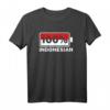100% Indonesier Indonesien Liebhaber T-Shirt – Perfektes Geschenk für Fans von Bali, Jakarta, Borobudur & tropischen Stränden