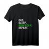 Damen Irish Folk T-Shirt 'Eat Sleep Irish Folk Repeat' - Perfekt für St. Patrick's Day, Irish Music Festivals und Irish Pubs