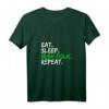 Damen Irish Folk T-Shirt 'Eat Sleep Irish Folk Repeat' - Perfekt für St. Patrick's Day, Irish Music Festivals und Irish Pubs