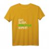 Damen Irish Folk T-Shirt 'Eat Sleep Irish Folk Repeat' - Perfekt für St. Patrick's Day, Irish Music Festivals und Irish Pubs