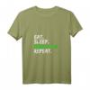 Damen Irish Folk T-Shirt 'Eat Sleep Irish Folk Repeat' - Perfekt für St. Patrick's Day, Irish Music Festivals und Irish Pubs