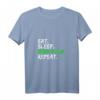 Damen Irish Folk T-Shirt 'Eat Sleep Irish Folk Repeat' - Perfekt für St. Patrick's Day, Irish Music Festivals und Irish Pubs