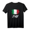 Italien Flagge T-Shirt mit Aufschrift 'Italy' – Perfektes Souvenir für Italien-Fans, Urlauber und Freunde
