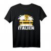 Italien T-Shirt mit Palmen und Sonnenuntergang – Perfekt für Sommerurlauber, Strand und Partys in Italien
