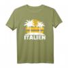 Italien T-Shirt mit Palmen und Sonnenuntergang – Perfekt für Sommerurlauber, Strand und Partys in Italien