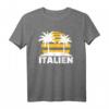 Italien T-Shirt mit Palmen und Sonnenuntergang – Perfekt für Sommerurlauber, Strand und Partys in Italien