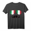 Italien Flagge T-Shirt mit Sonnenbrille & Schnurrbart - Lustiges Fan-Shirt für Männer, Frauen & Kinder als Geschenk für Italienliebhaber