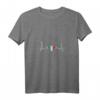 Damen T-Shirt mit Herzschlag Italien und italienischer Flagge - Stolzer Italiener, V-Ausschnitt, Vintage Design für Italienliebhaber