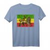 Lion of Judah Rasta Ethiopian Cross Reggae T-Shirt mit Äthiopischer Flagge – Für Reggae Fans, Jamaika- und Äthiopien-Liebhaber