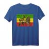 Lion of Judah Rasta Ethiopian Cross Reggae T-Shirt mit Äthiopischer Flagge – Für Reggae Fans, Jamaika- und Äthiopien-Liebhaber