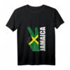 Damen T-Shirt mit Jamaika-Flagge 'Peace In Jamaica' - Reggae & Jamaican Pride Shirt mit V-Ausschnitt