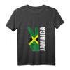 Damen T-Shirt mit Jamaika-Flagge 'Peace In Jamaica' - Reggae & Jamaican Pride Shirt mit V-Ausschnitt