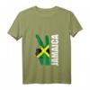 Damen T-Shirt mit Jamaika-Flagge 'Peace In Jamaica' - Reggae & Jamaican Pride Shirt mit V-Ausschnitt