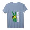 Damen T-Shirt mit Jamaika-Flagge 'Peace In Jamaica' - Reggae & Jamaican Pride Shirt mit V-Ausschnitt