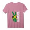 Damen T-Shirt mit Jamaika-Flagge 'Peace In Jamaica' - Reggae & Jamaican Pride Shirt mit V-Ausschnitt