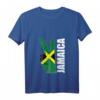 Damen T-Shirt mit Jamaika-Flagge 'Peace In Jamaica' - Reggae & Jamaican Pride Shirt mit V-Ausschnitt