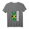 Damen T-Shirt mit Jamaika-Flagge 'Peace In Jamaica' - Reggae & Jamaican Pride Shirt mit V-Ausschnitt