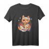 Kawaii Katze isst Ramen Suppe T-Shirt – Süßes Japanisches Tiermotiv für Katzen- und Japan-Fans