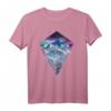 Vaporwave Berge Landschaft T-Shirt – Top of the World Japanischer Otaku Streetwear für Fans der Retro-Ästhetik und Harajuku