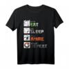 Eat Sleep Anime Repeat Manga Geschenk T-Shirt mit Japan Kanji – Lustiges Anime Geschenk für Damen, Herren, Kinder zum Geburtstag & Weihnachten
