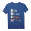 Eat Sleep Anime Repeat Manga Geschenk T-Shirt mit Japan Kanji – Lustiges Anime Geschenk für Damen, Herren, Kinder zum Geburtstag & Weihnachten