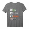 Eat Sleep Anime Repeat Manga Geschenk T-Shirt mit Japan Kanji – Lustiges Anime Geschenk für Damen, Herren, Kinder zum Geburtstag & Weihnachten