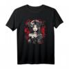 Rätselhafter Vampir Schädel T-Shirt mit Roten Augen und Blut - Gothic Design für Damen und Herren im japanischen Stil