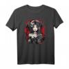 Rätselhafter Vampir Schädel T-Shirt mit Roten Augen und Blut - Gothic Design für Damen und Herren im japanischen Stil
