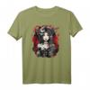 Rätselhafter Vampir Schädel T-Shirt mit Roten Augen und Blut - Gothic Design für Damen und Herren im japanischen Stil