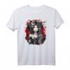 Rätselhafter Vampir Schädel T-Shirt mit Roten Augen und Blut - Gothic Design für Damen und Herren im japanischen Stil