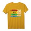 Outdoor Hippie Lebe Liebe Kajaking Kanu Fahren T-Shirt – Perfekt für Wassersportler, Kajakfahrer & Kanuten