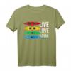 Outdoor Hippie Lebe Liebe Kajaking Kanu Fahren T-Shirt – Perfekt für Wassersportler, Kajakfahrer & Kanuten