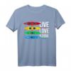 Outdoor Hippie Lebe Liebe Kajaking Kanu Fahren T-Shirt – Perfekt für Wassersportler, Kajakfahrer & Kanuten